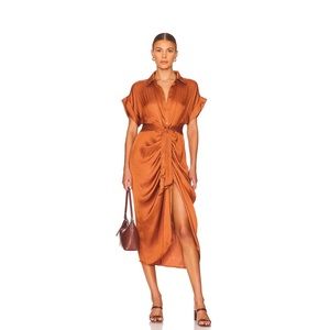 Revolve Mocha Bisque Button Up Dress